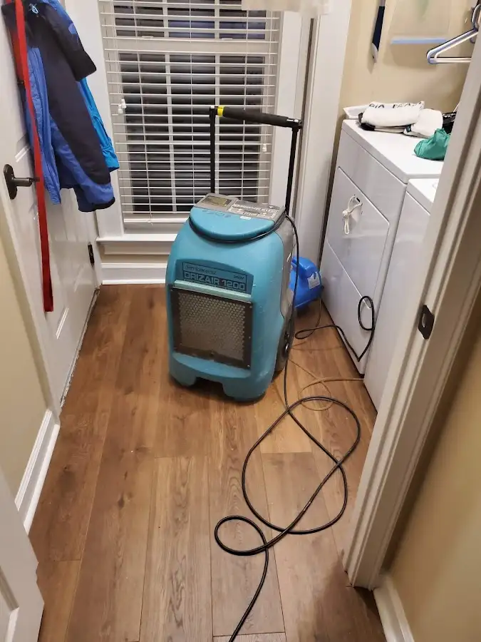Commercial dehumidifier deployed for Flood Damage Cleanup in Hubbard